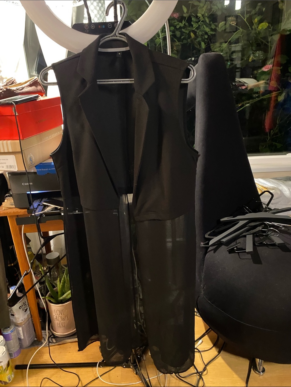 Picadilly Fashion Black Sleeveless Longline Vest